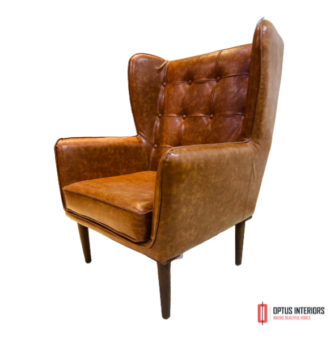 Brown Wing Chair Optus Interiors